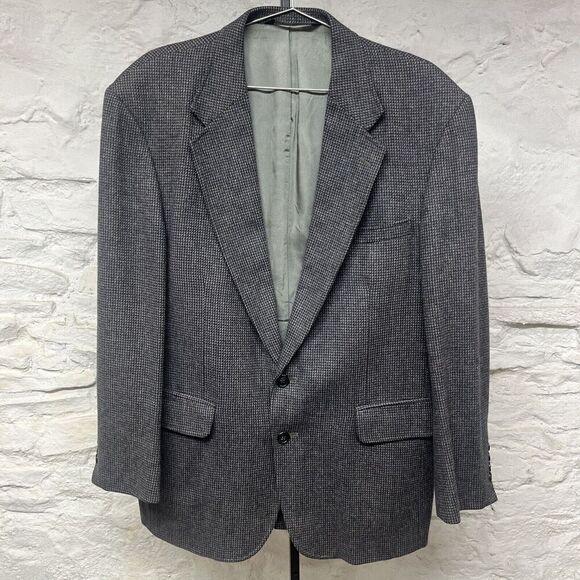 Vintage Lands’ End Tweed Sport Coat Jacket Blazer Wool Lambswool Made in USA 42R - Picture 1 of 13